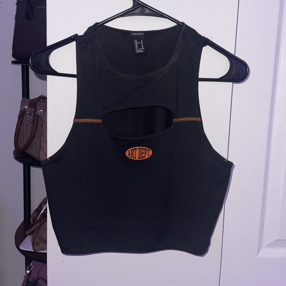 Forever 21 tank mock neck with cut out, Harley Davidson look alike💋